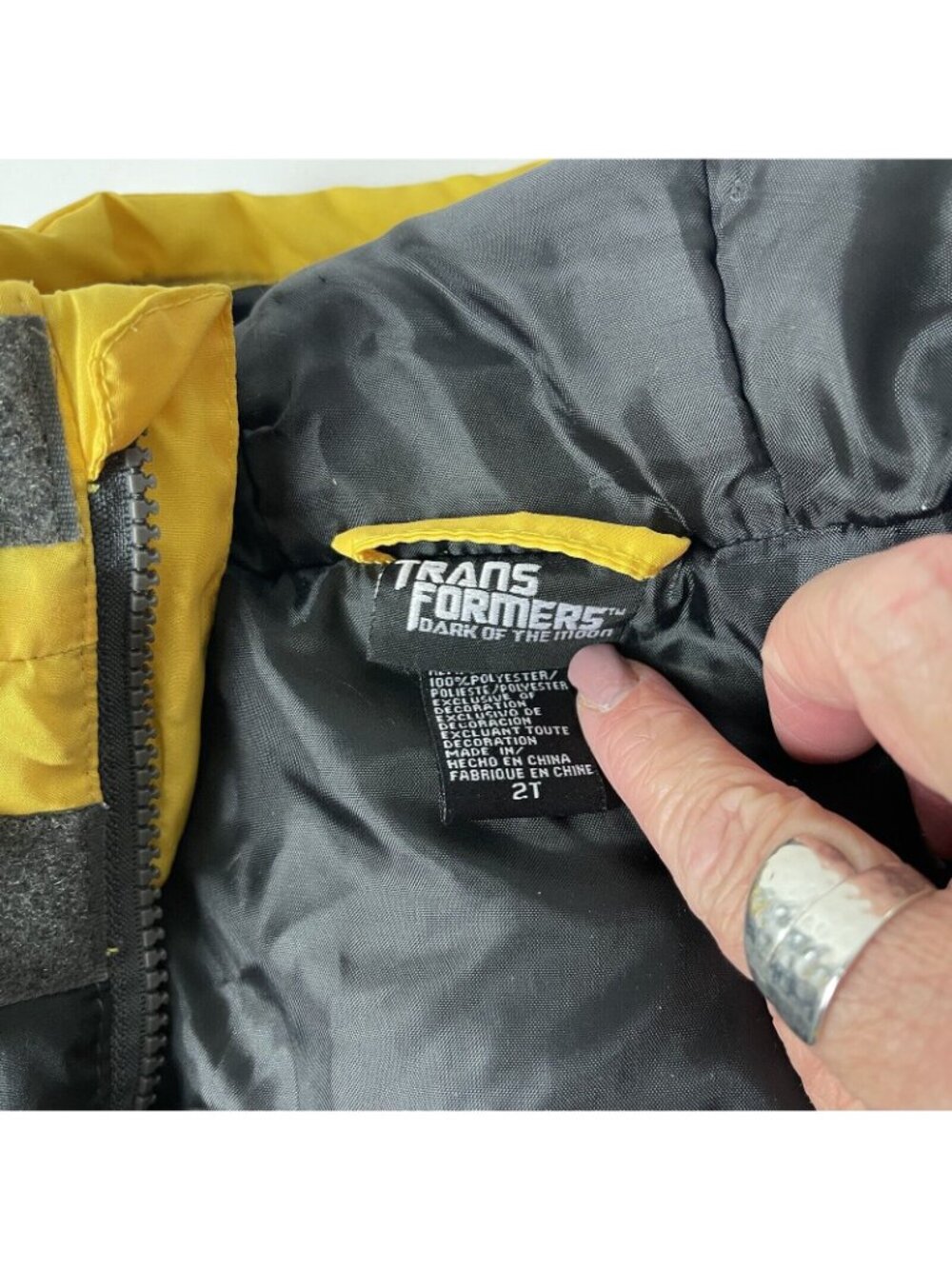 Transformers Boys Jacket Yellow & Black 2T Polyester Bumblebee Graphic Hooded - Picture 5 of 6
